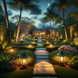 Landscape lighting in palm beach gardens florida with creative illuminations Inc